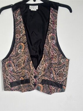 Paisley Brocade Vest - Multicolor Floral